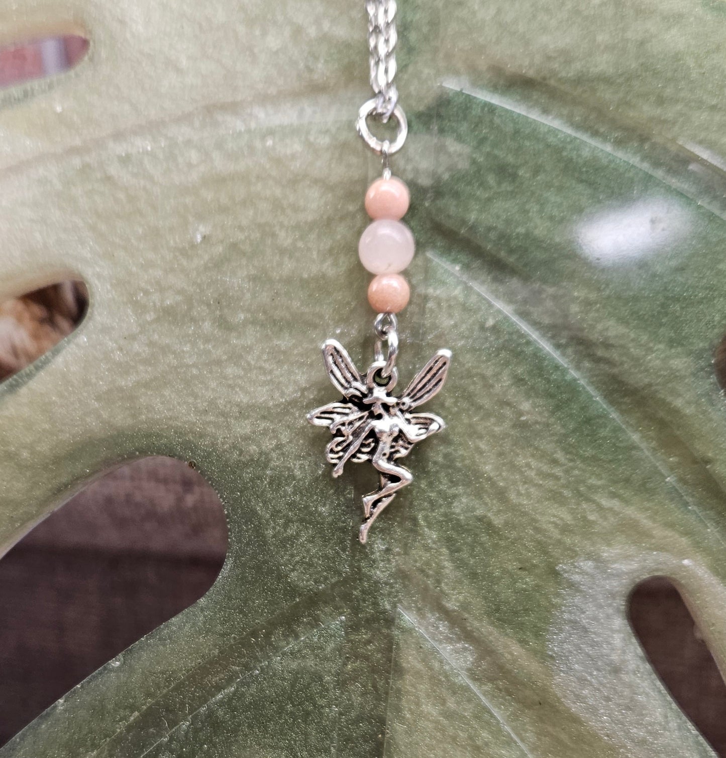 Sunstone and Rose Quartz Faerie necklace