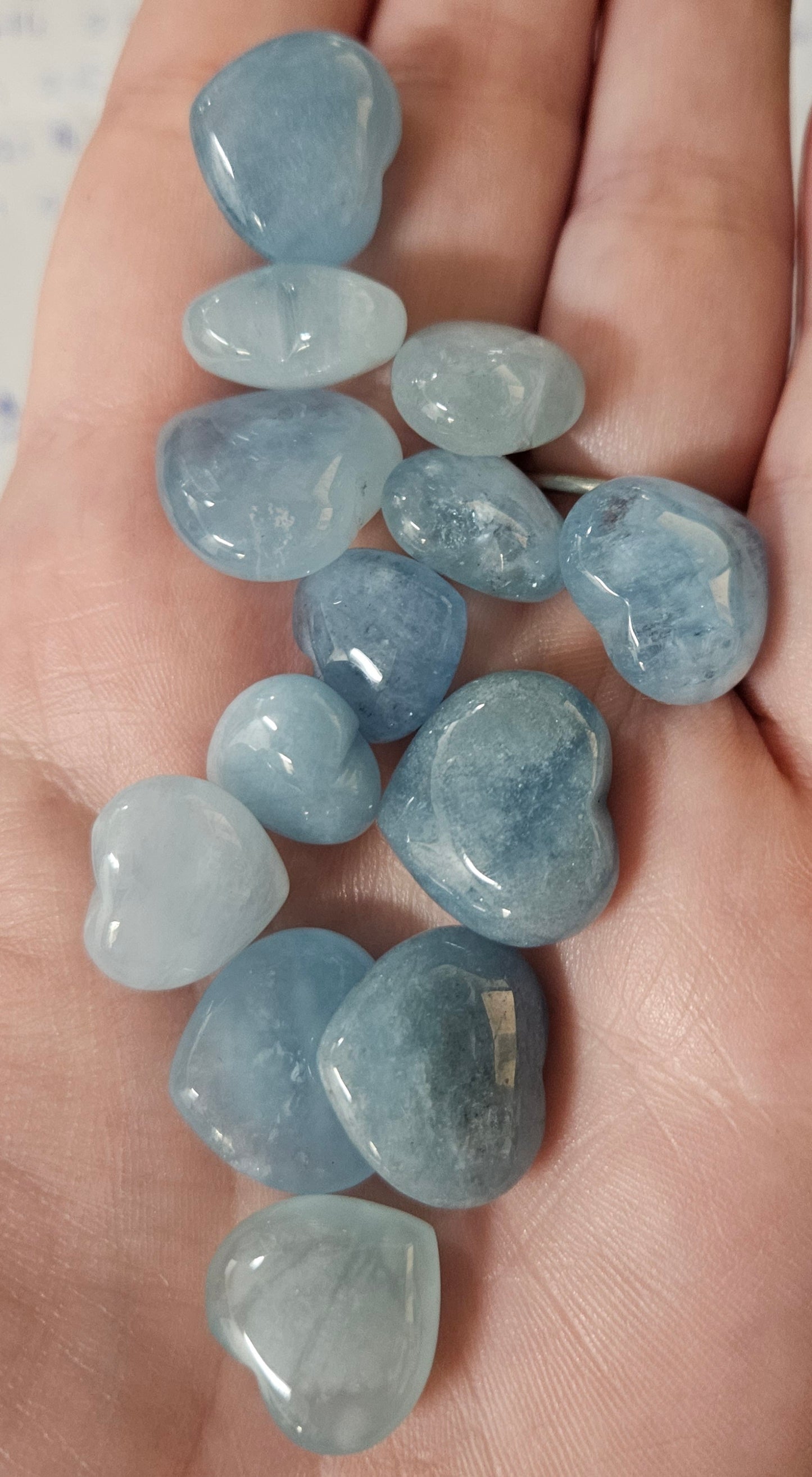 Aquamarine mini hearts