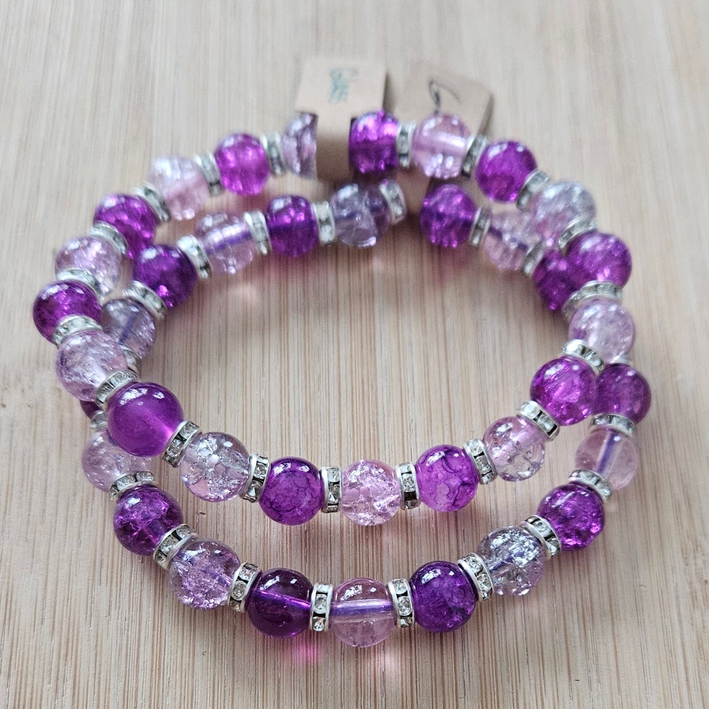 Purple Crackle bracelets