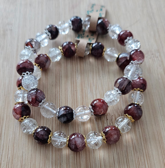 Fire Quartz & Fire and Ice Quartz bracelets