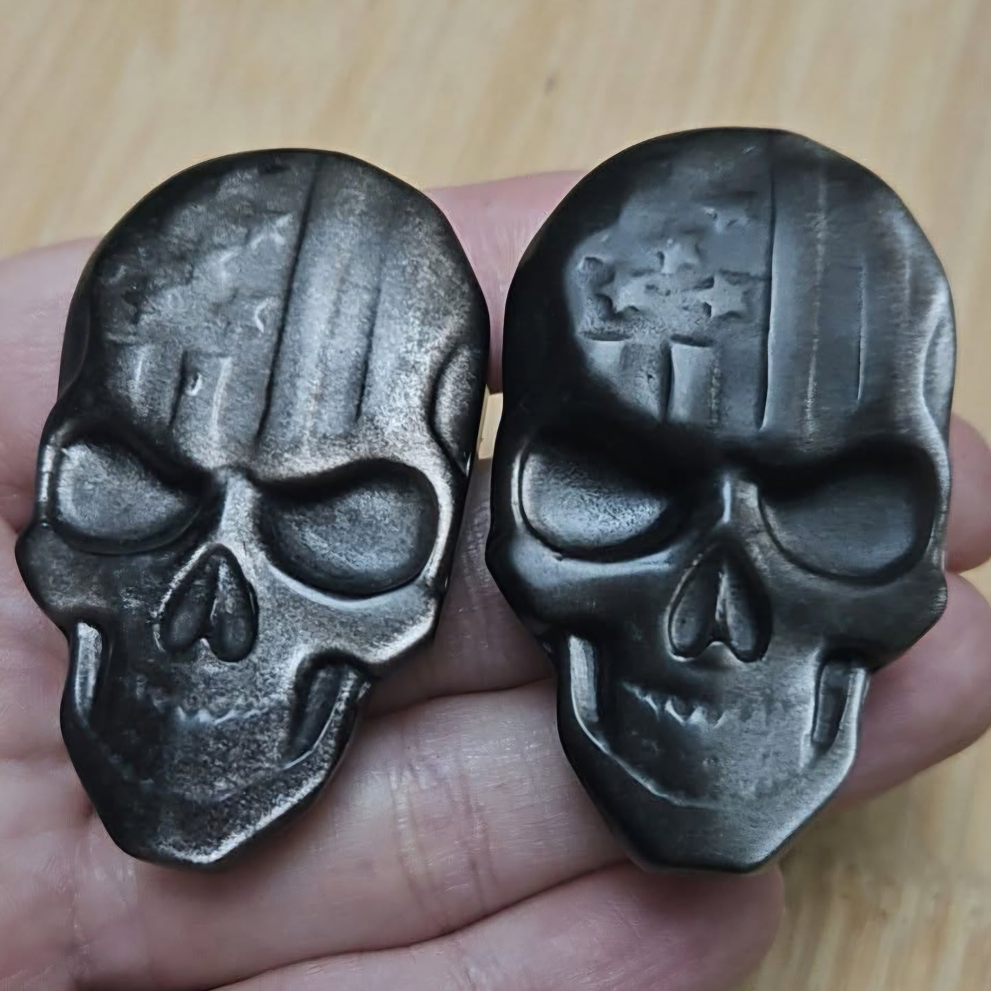 Obsidian American Flag Skulls