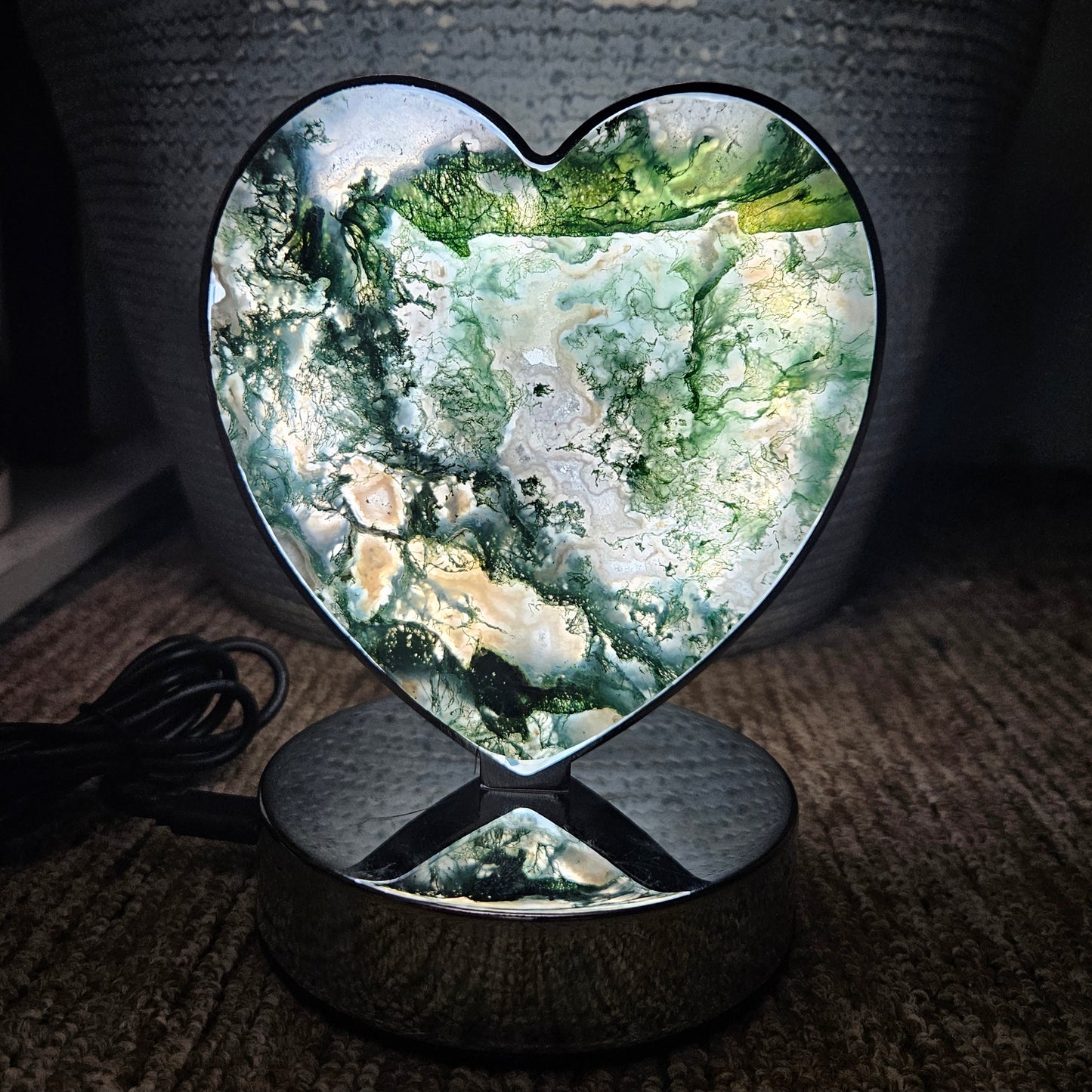 Moss Agate Heartlight