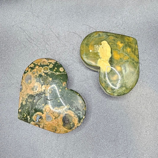 Rainforest Rhyolite (Jasper) Hearts