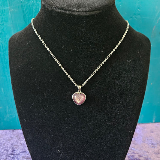 Lepidolite Heart Necklace