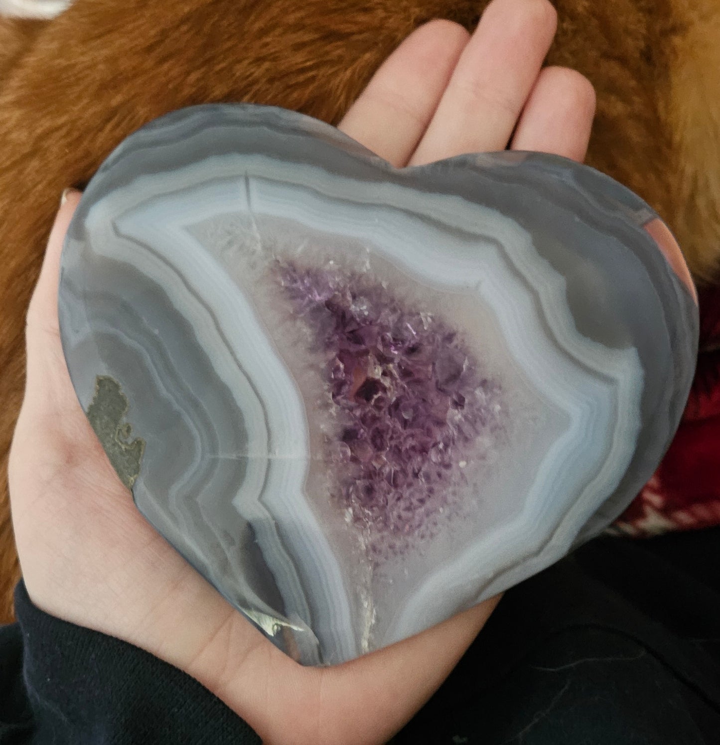 Druzy Amethyst heart