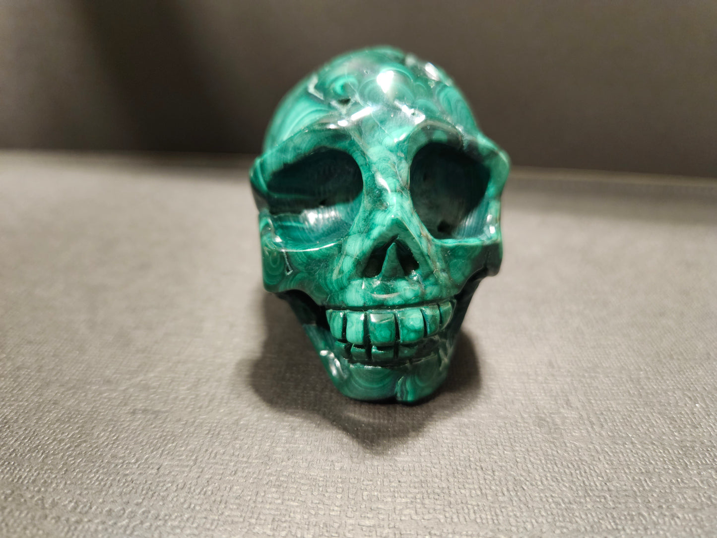 Malachite skull