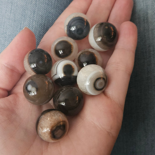 Black Agate Eye Spheres