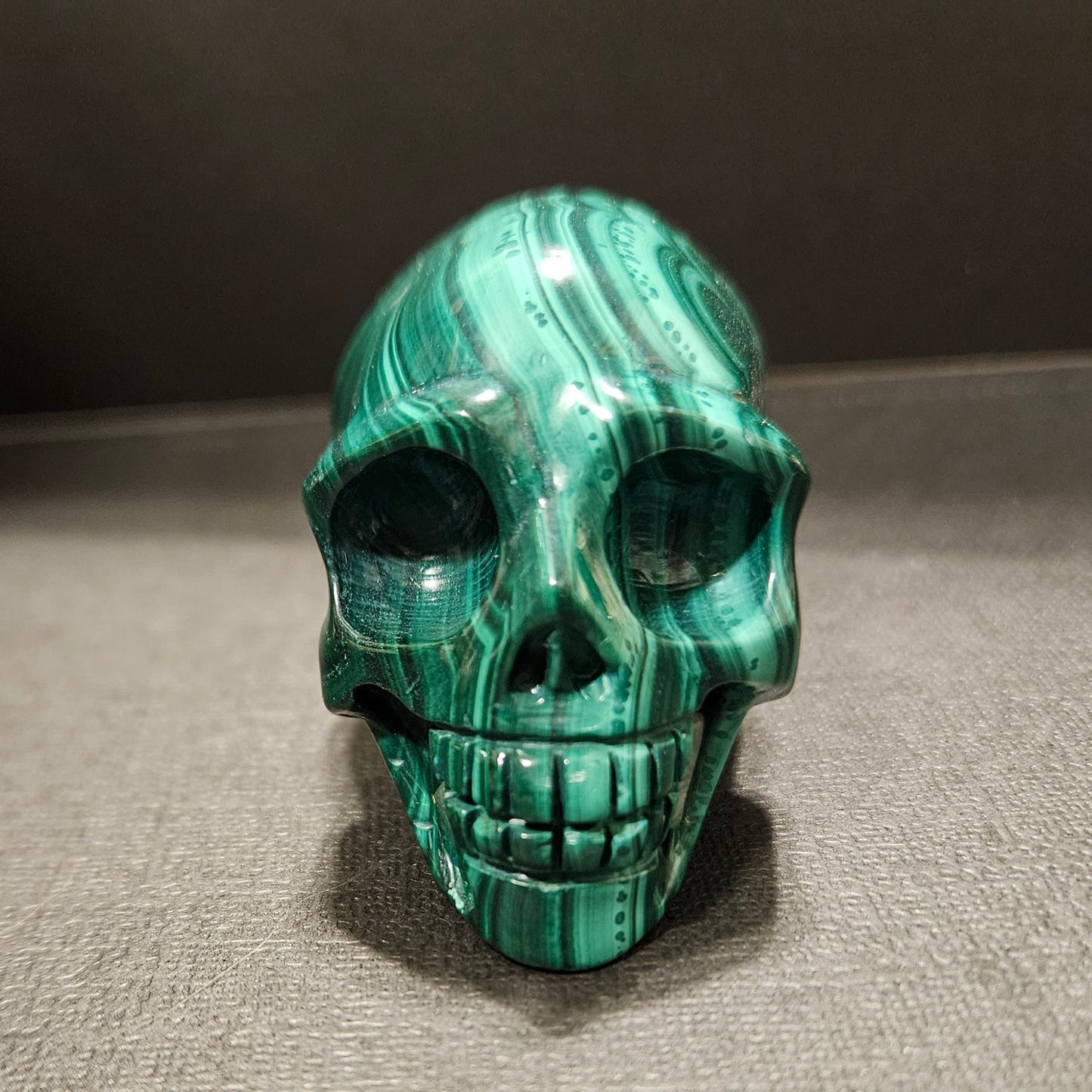 Malachite skull