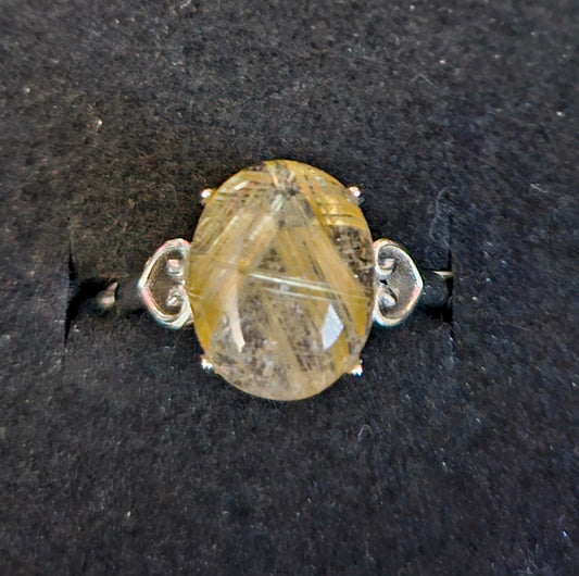 Gold Rutilated Quartz ring