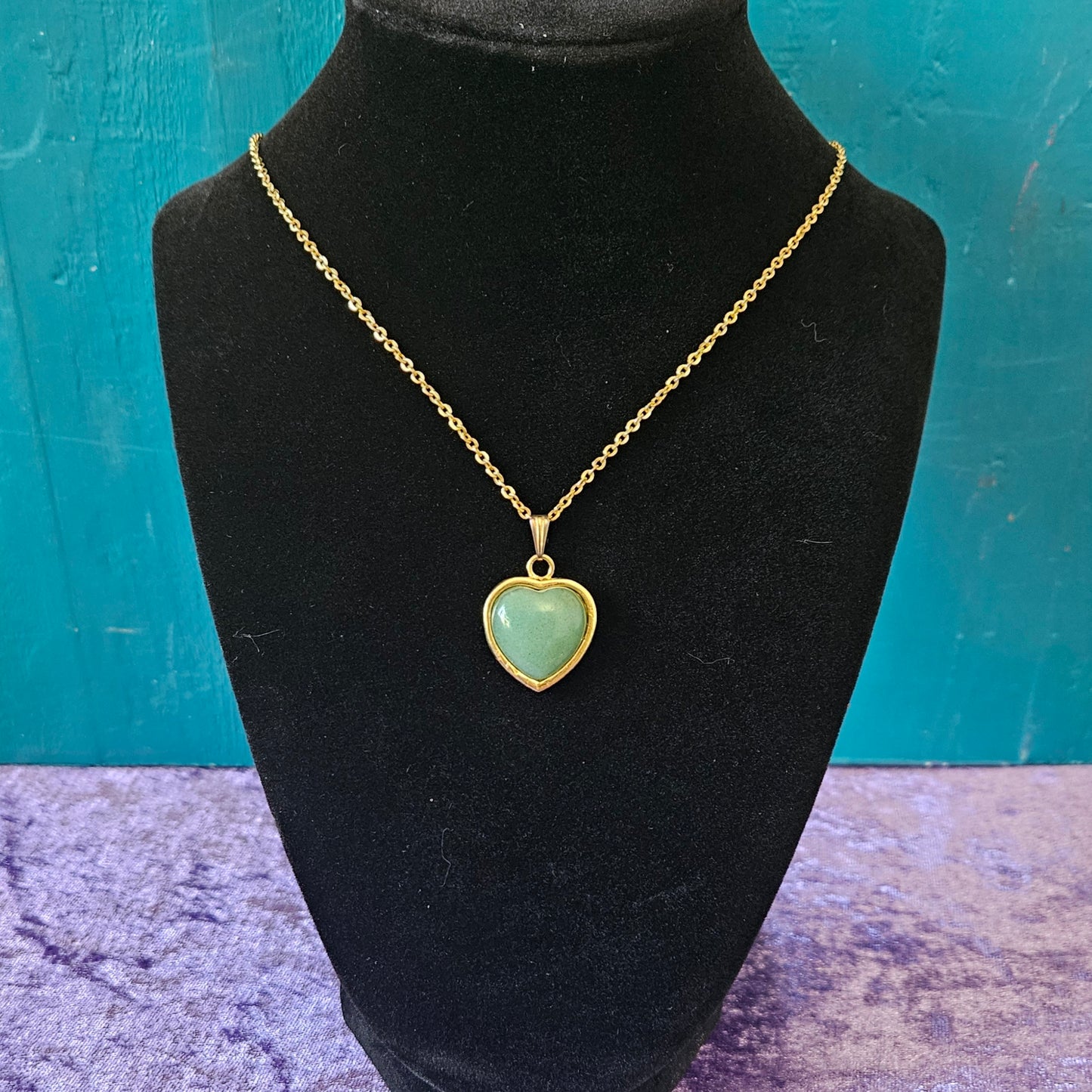 Gold Heart Gemstone Necklaces