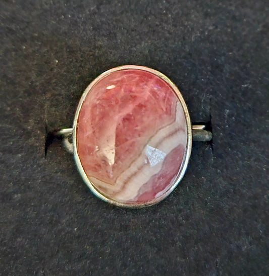 Rhodochrosite ring