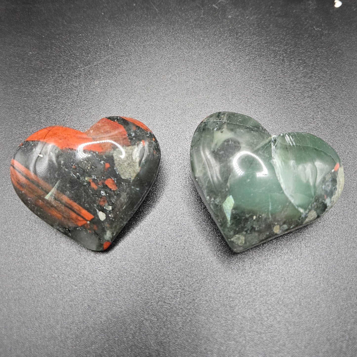 African Bloodstone hearts