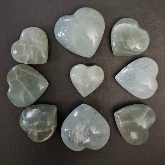 Green Moonstone hearts