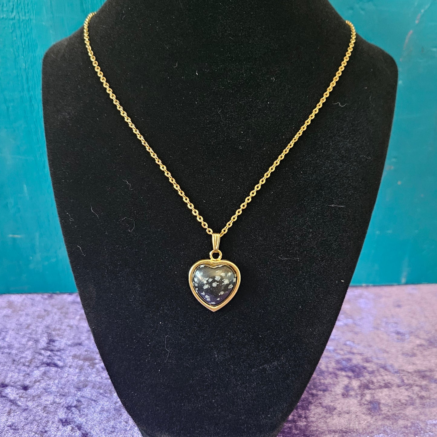 Gold Heart Gemstone Necklaces