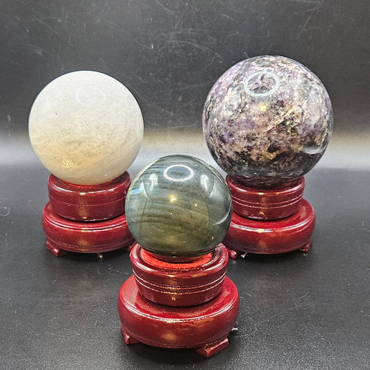 Wooden sphere stands