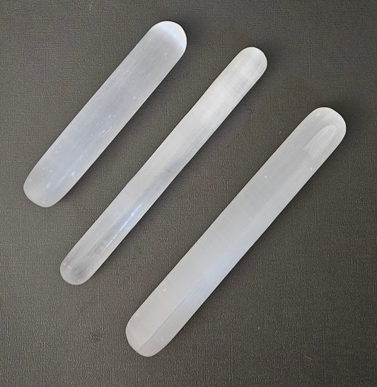 Selenite massage wands