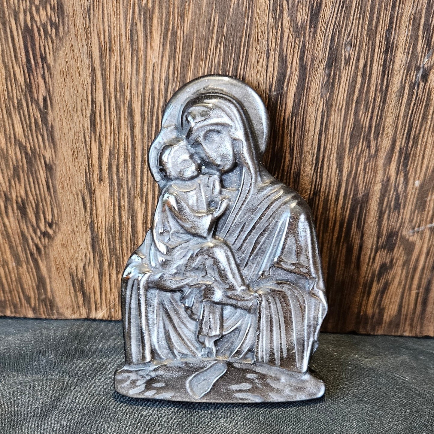 Silver Sheen Obsidian Mary and Jesus