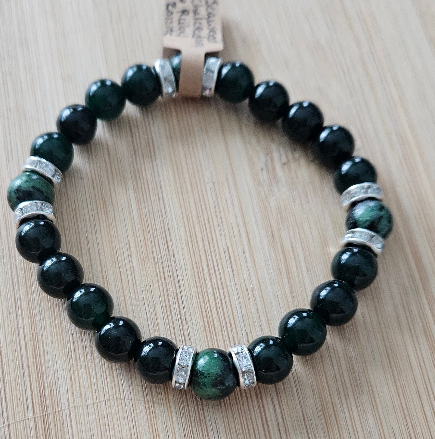 Ruby Zoisite and Chalcedony bracelets