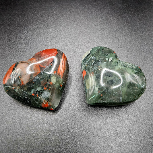 African Bloodstone hearts